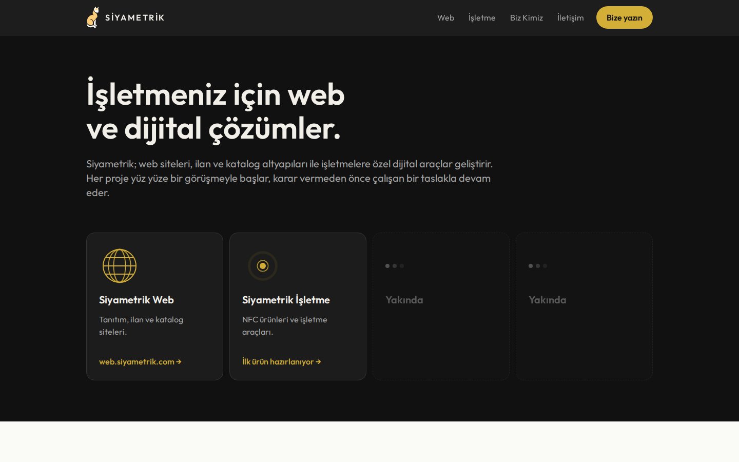 siyametrik.com: Siyametrik Web and Siyametrik İşletme divisions